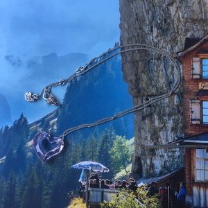 Adorable Pink Heart Swarovski Necklace